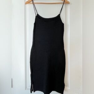 Bette Page Black Brilliant Rhinestone Spaghetti Strap Holiday NYE CocktailDress